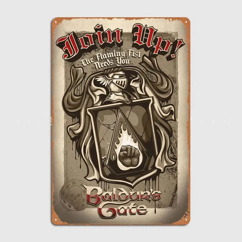 D-Dungeons And Dragons Posters Bedroom Decoration Game Signs Wall Art Vintage Metal Tin Sign for Gamer Room Wall Decoration Home