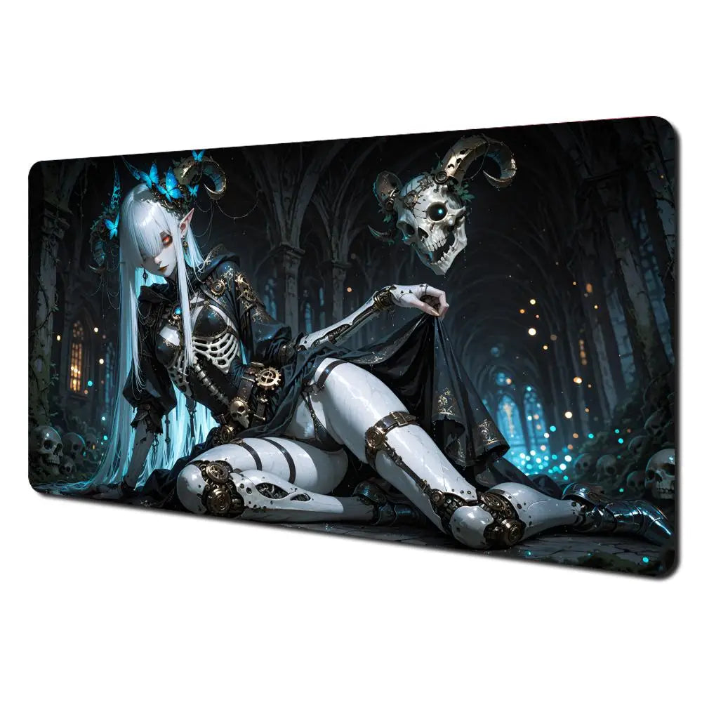 Gothic landscape mechanical girl MTG Playmat Magic Card Battle Mat Non-Slip Durable 35X60CM Commander playmat tapete magic mtg