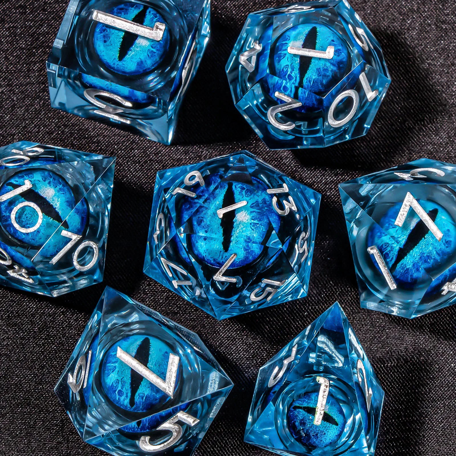 DND Liquid Core D&D Dice Set, Sharp Edge Resin Dungeon and Dragon Dice, Role Playing RPG D and D Dice D20 D12 D10 D8 D6 D4