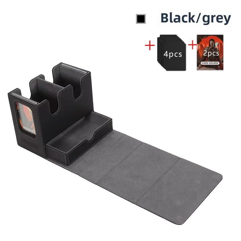 Deck Box 3-in-1 with Commander Display Sports Card Storage Box Fits 200+ Single Sleeved Cards Card Deck Case for TCG MTG CCG