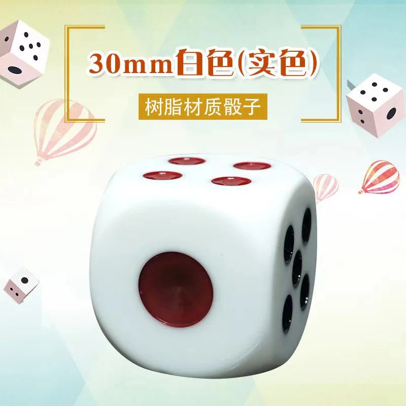 1PC Resin Dice 30mm Big Cube Round Corner Dot Dice 3cm Game Accessories Entertainment High Quality Boutique
