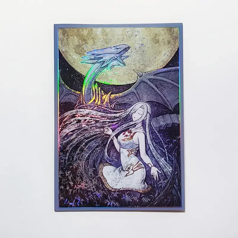 63x90mm 50PCS Holographic Card Sleeves, Anime Card Sleeves for Game Cards/ YGO Card Collection Player's Favorite Cartoon Sleeves