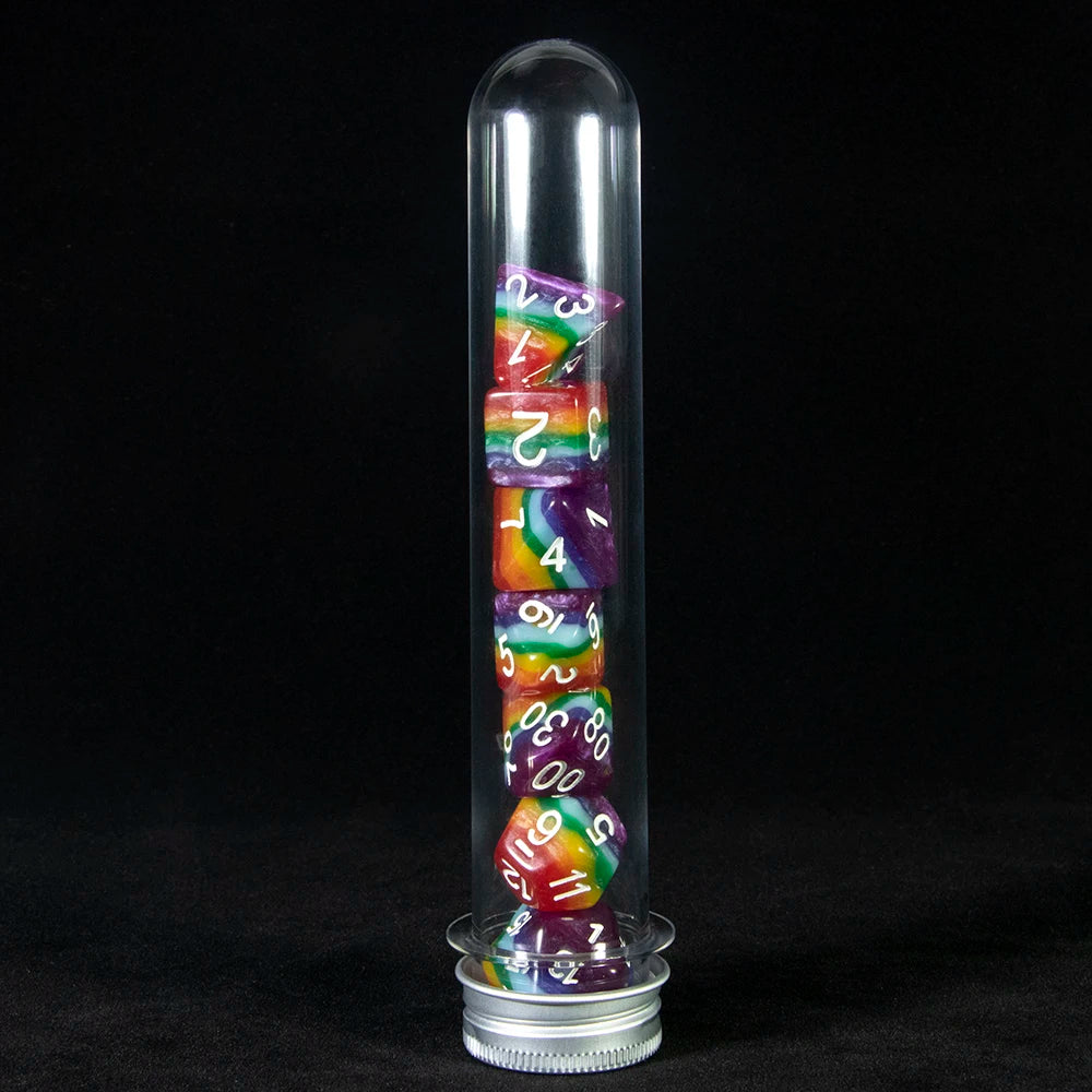 DND Dice 7 Pieces Polyhedral Dice Set with Tube,for D&D TRPG Board Game and Role Playing Game Accessories