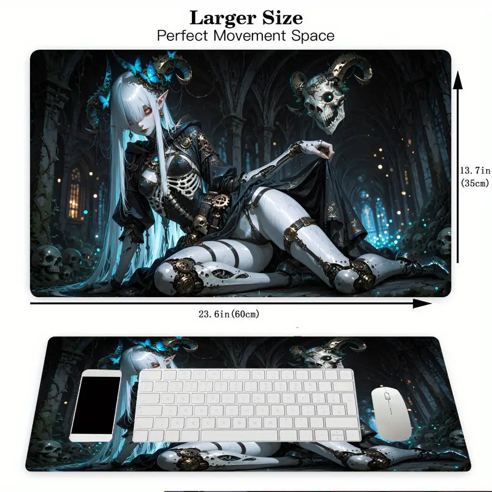 Gothic landscape mechanical girl MTG Playmat Magic Card Battle Mat Non-Slip Durable 35X60CM Commander playmat tapete magic mtg