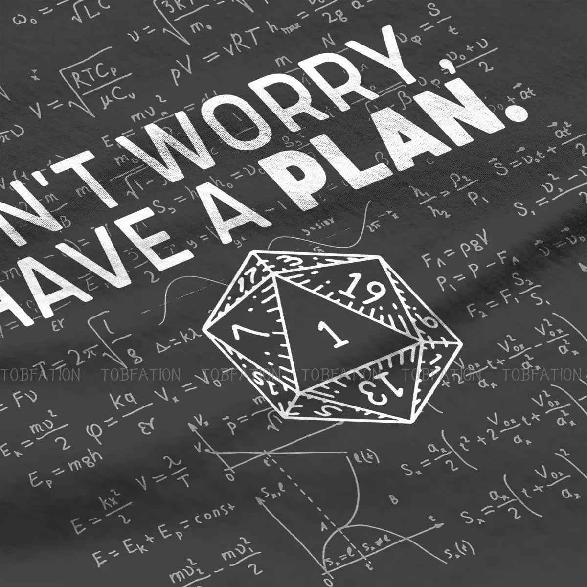 DnD Game Don't Worry I Have A Plan Tshirt Vintage Men Alternative Teenager Clothing Tops Oversized Cotton Crewneck T Shirt
