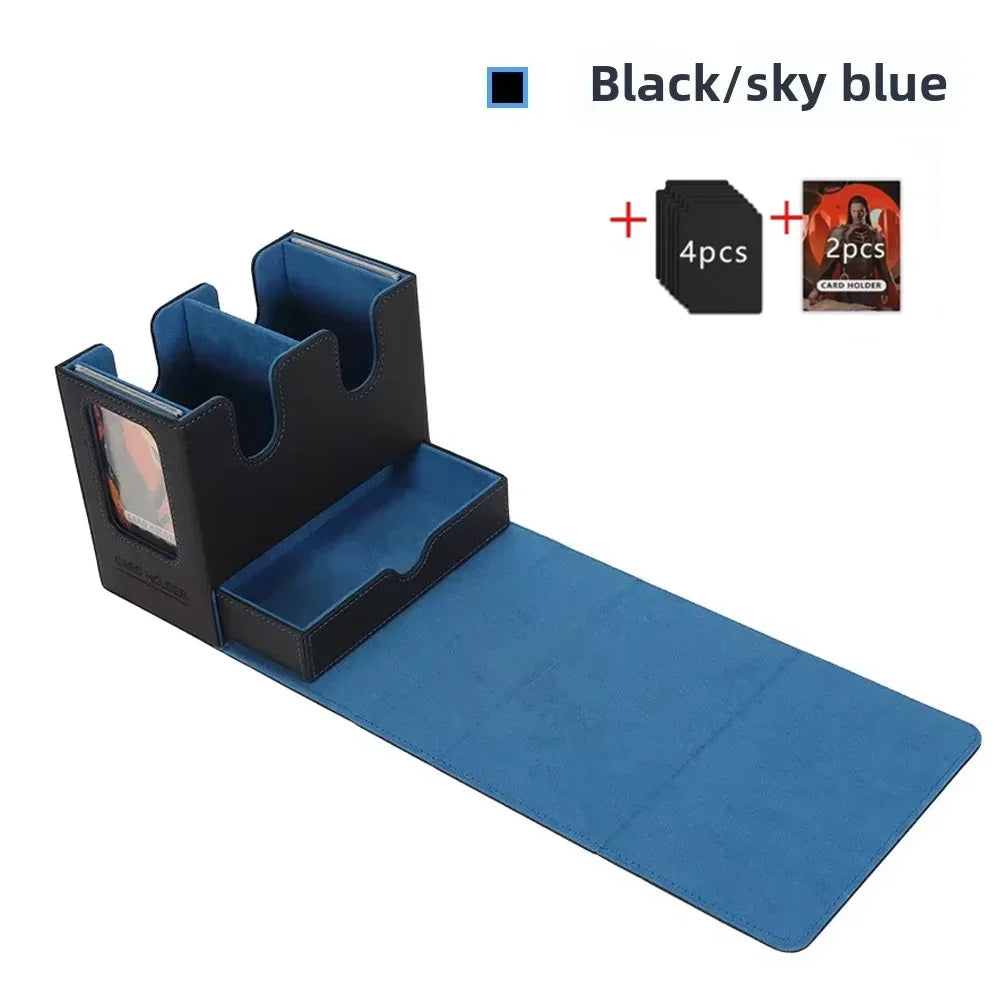 Deck Box 3-in-1 with Commander Display Sports Card Storage Box Fits 200+ Single Sleeved Cards Card Deck Case for TCG MTG CCG