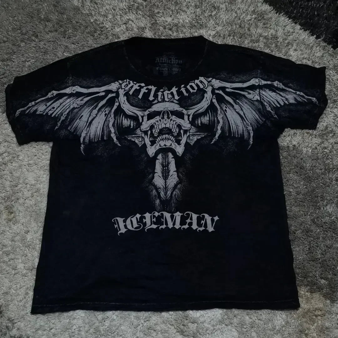 90s Vintage Oversized Wizard Mystic Graphic Print T Shirt Streetwear Unisex Fashion Tee Men Women Casual Unique Style Top