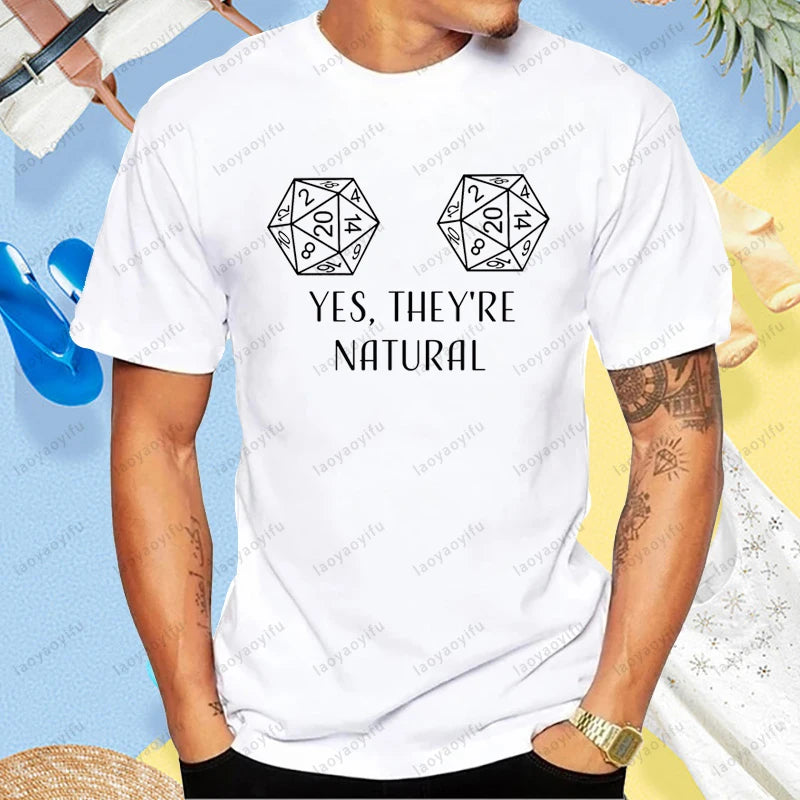 Dungeons and Dragons Inspired Yes They're Natural TShirt Board Games D&D Dungeon Master Clothing Casual Fashion Man Streetwear