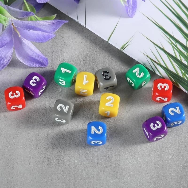 Game Playings Rounded Block Math Teaching Educational Toy Dices Small Colorful Acrylic Six Sided Dices Cubes with Number