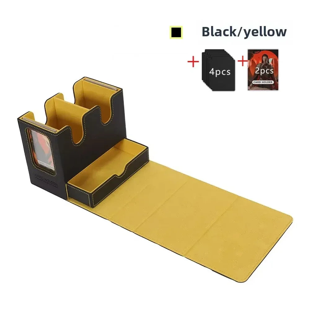 Deck Box 3-in-1 with Commander Display Sports Card Storage Box Fits 200+ Single Sleeved Cards Card Deck Case for TCG MTG CCG