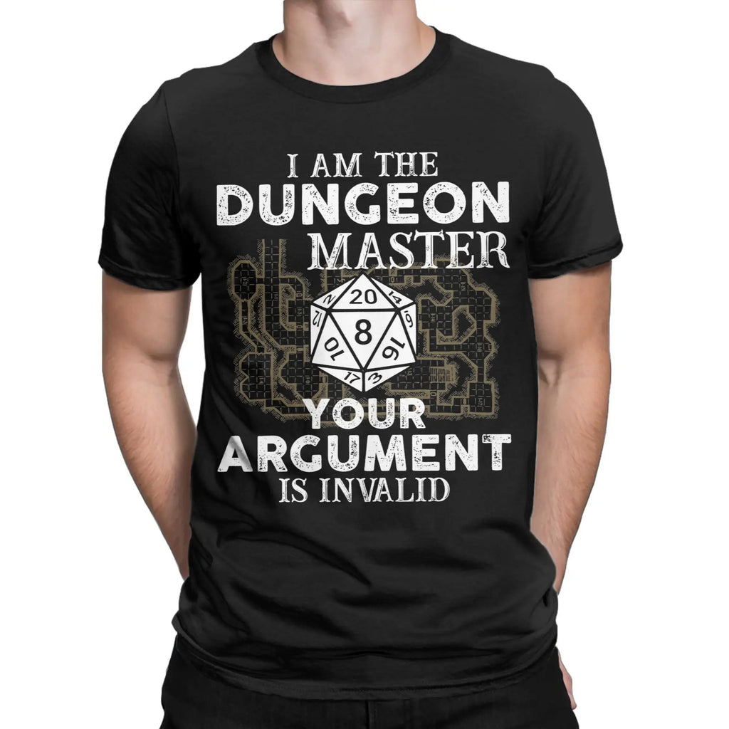 Dungeon and Dragon Dungeon Master T-Shirts for Men  Funny Pure Cotton Tee Shirt Crew Neck Short Sleeve T Shirt Plus Size Tops