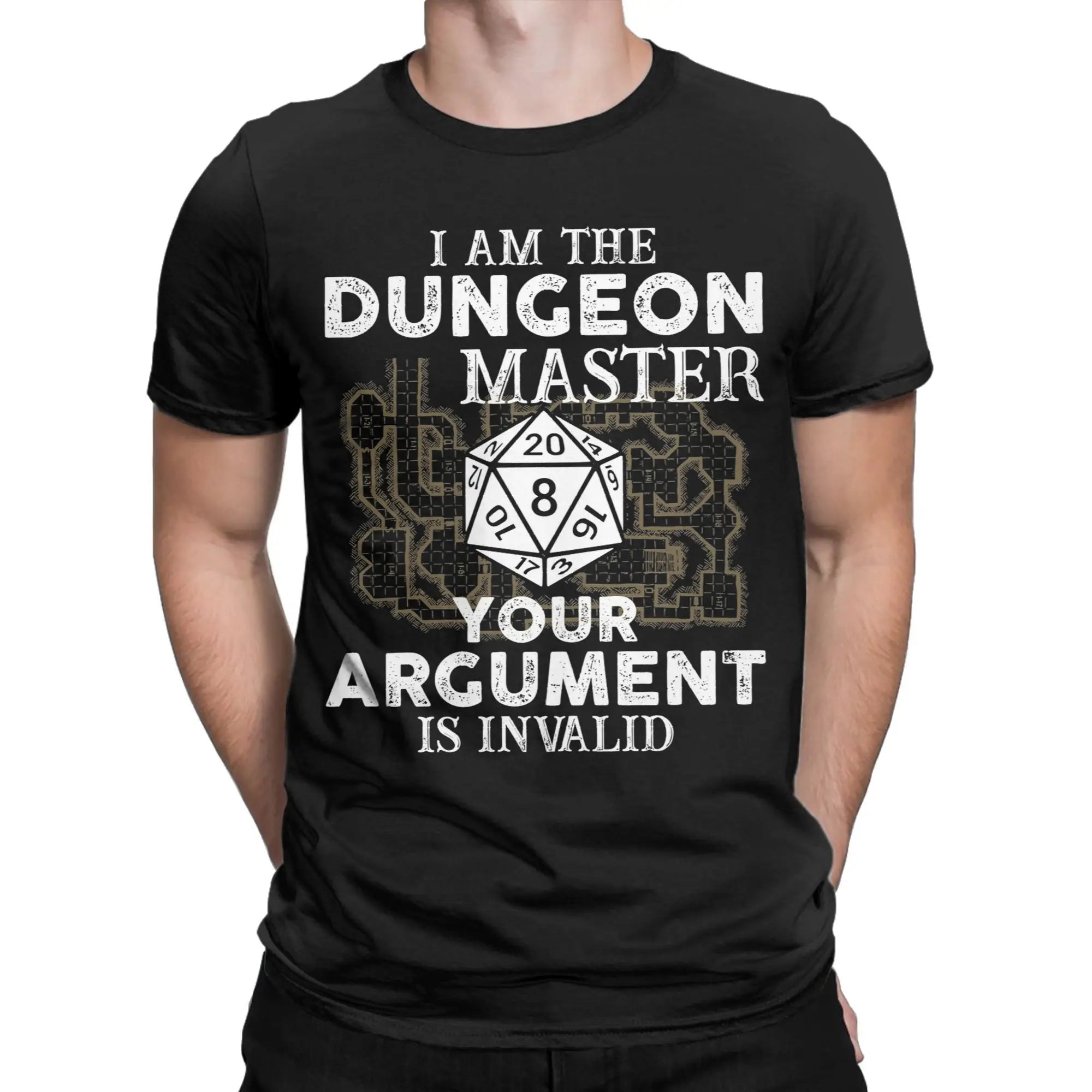 Dungeon and Dragon Dungeon Master T-Shirts for Men  Funny Pure Cotton Tee Shirt Crew Neck Short Sleeve T Shirt Plus Size Tops