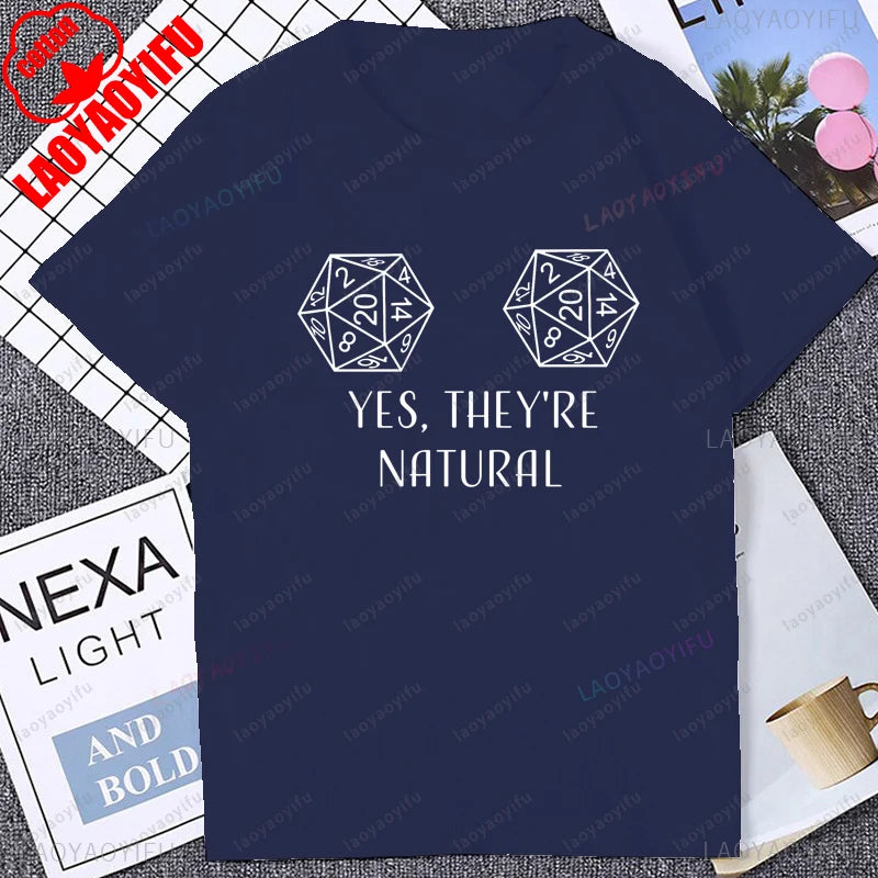 Dungeons and Dragons Inspired Yes They're Natural TShirt Board Games D&D Dungeon Master Clothing Casual Fashion Man Streetwear