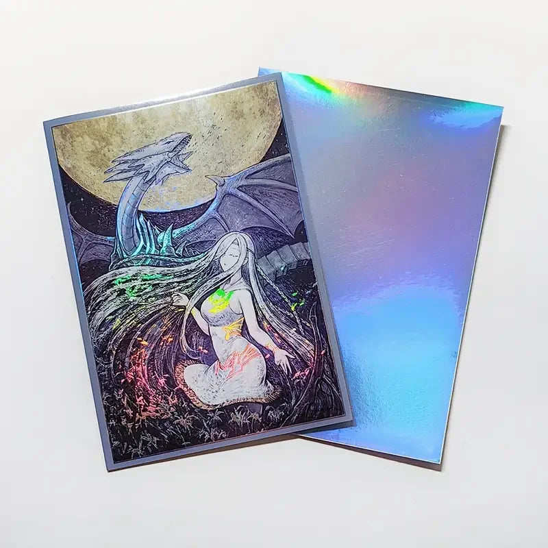 63x90mm 50PCS Holographic Card Sleeves, Anime Card Sleeves for Game Cards/ YGO Card Collection Player's Favorite Cartoon Sleeves