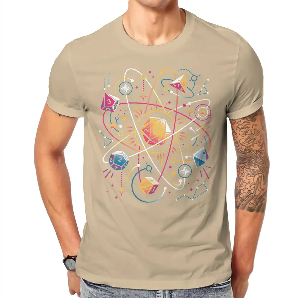 DND Dice Space T Shirt Men Tees Summer Clothing Cotton O-Neck TShirt