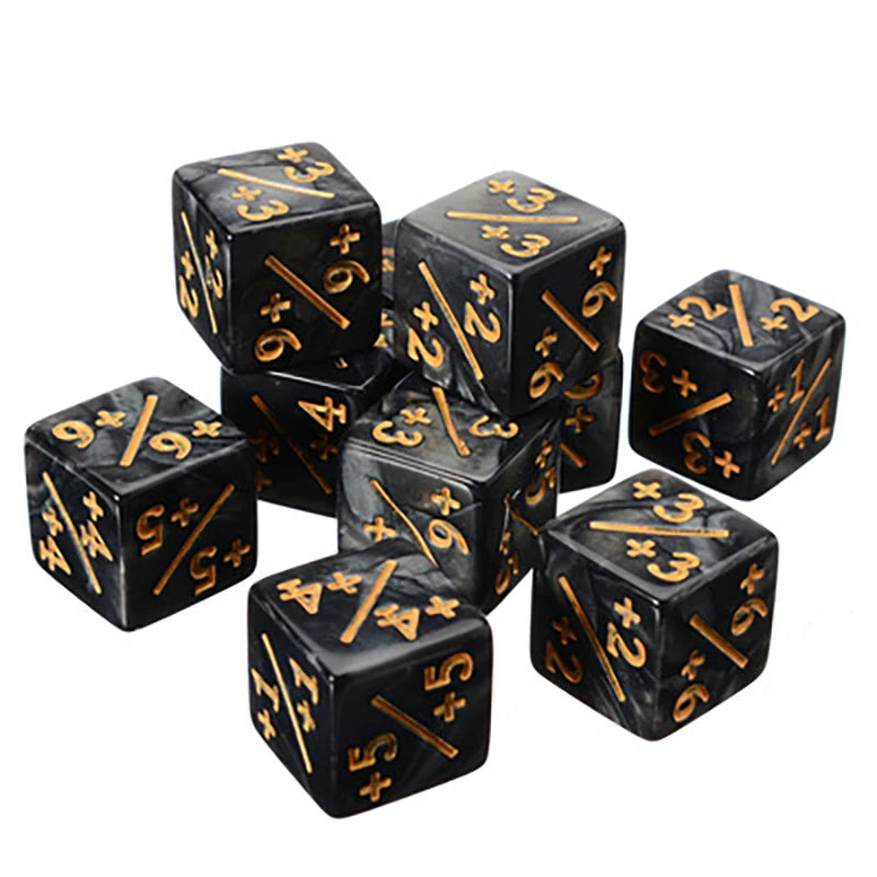 10Pcs 16mm 6 Side Dice Counters +1/-1 Dice Kids Toy Counting Dice For MTG Magic The Gathering Card Gaming Token & Loyalty Dice