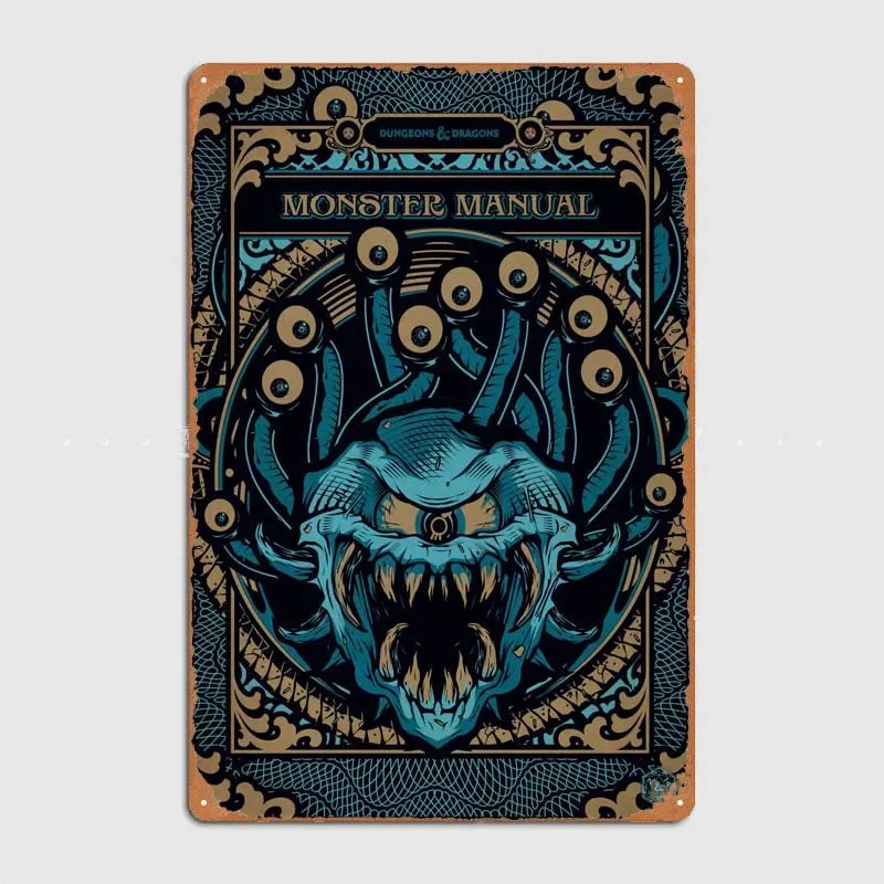 D-Dungeons And Dragons Posters Bedroom Decoration Game Signs Wall Art Vintage Metal Tin Sign for Gamer Room Wall Decoration Home