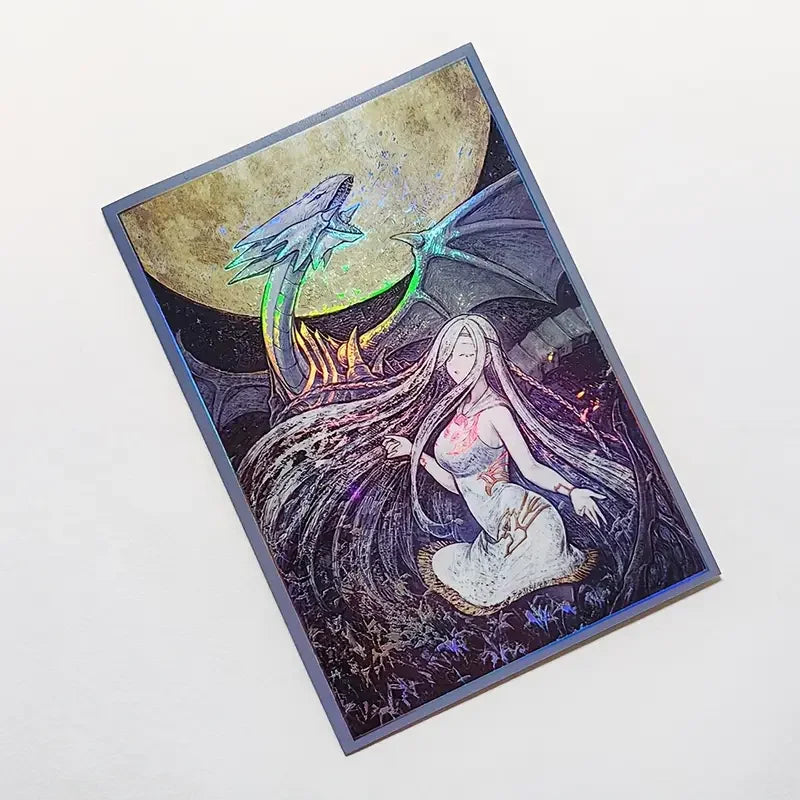 63x90mm 50PCS Holographic Card Sleeves, Anime Card Sleeves for Game Cards/ YGO Card Collection Player's Favorite Cartoon Sleeves