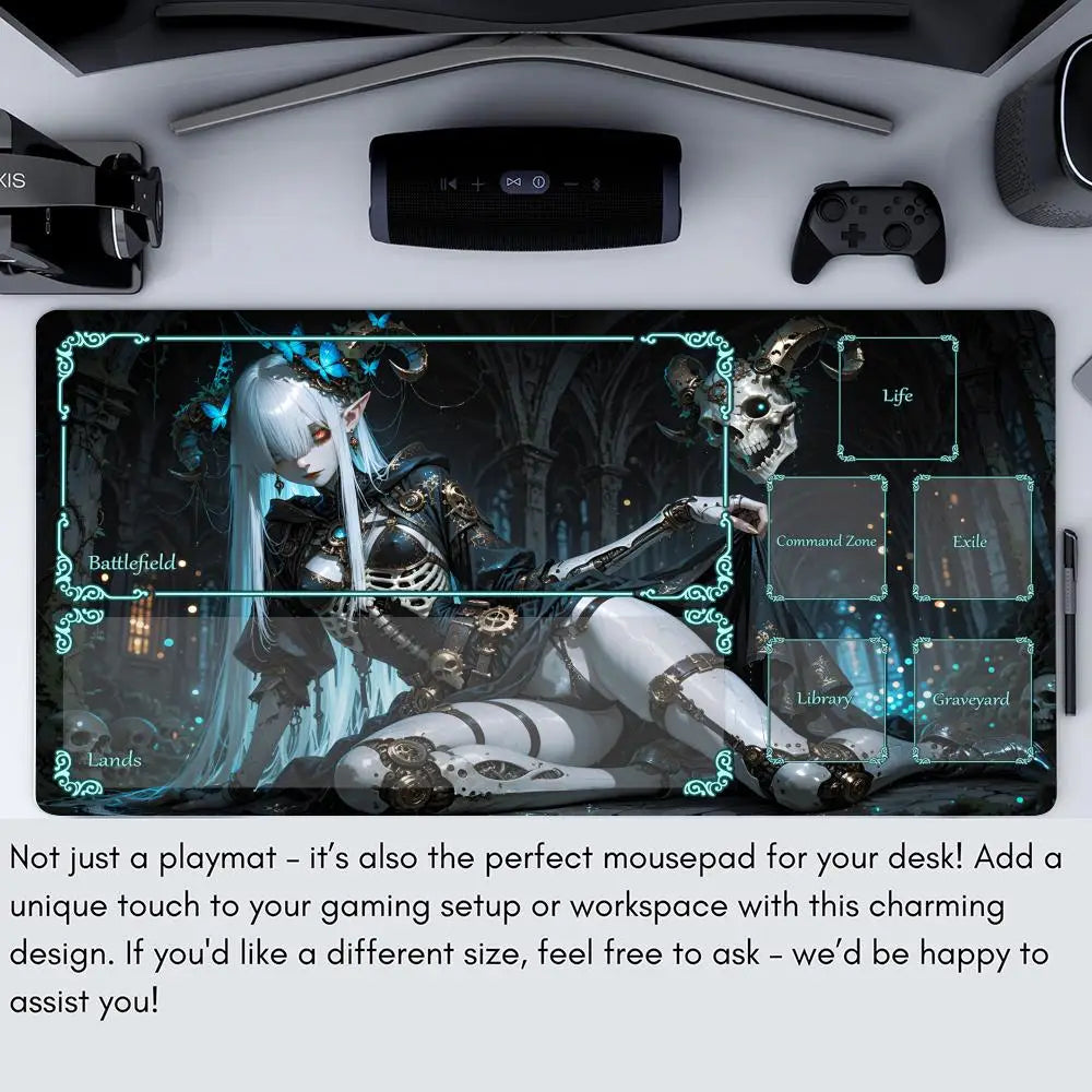 Gothic landscape mechanical girl MTG Playmat Magic Card Battle Mat Non-Slip Durable 35X60CM Commander playmat tapete magic mtg