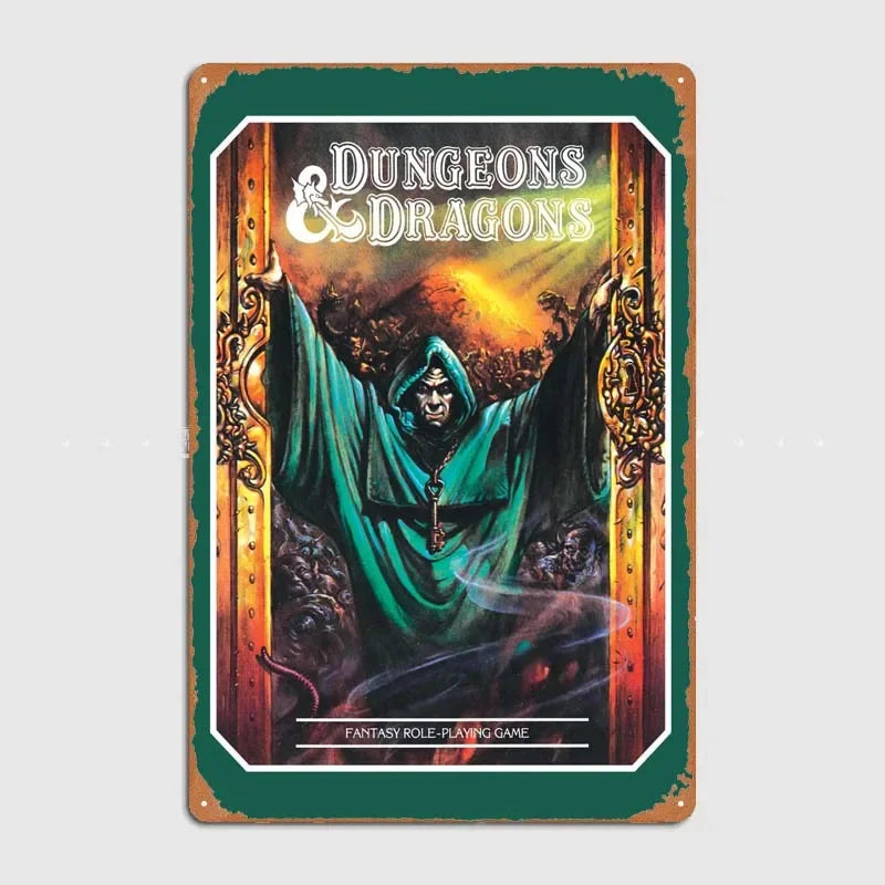 D-Dungeons And Dragons Posters Bedroom Decoration Game Signs Wall Art Vintage Metal Tin Sign for Gamer Room Wall Decoration Home