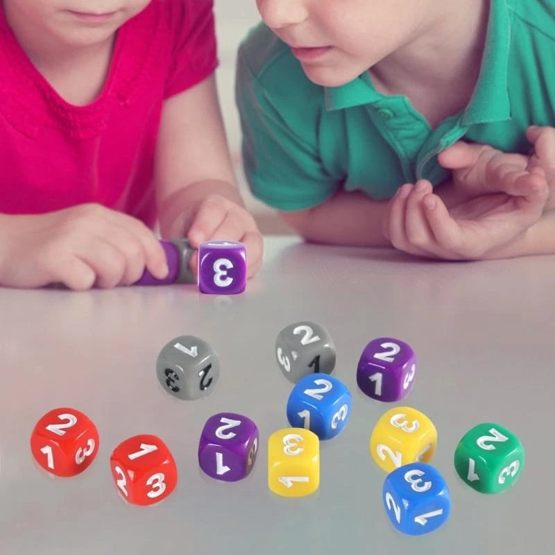 Game Playings Rounded Block Math Teaching Educational Toy Dices Small Colorful Acrylic Six Sided Dices Cubes with Number