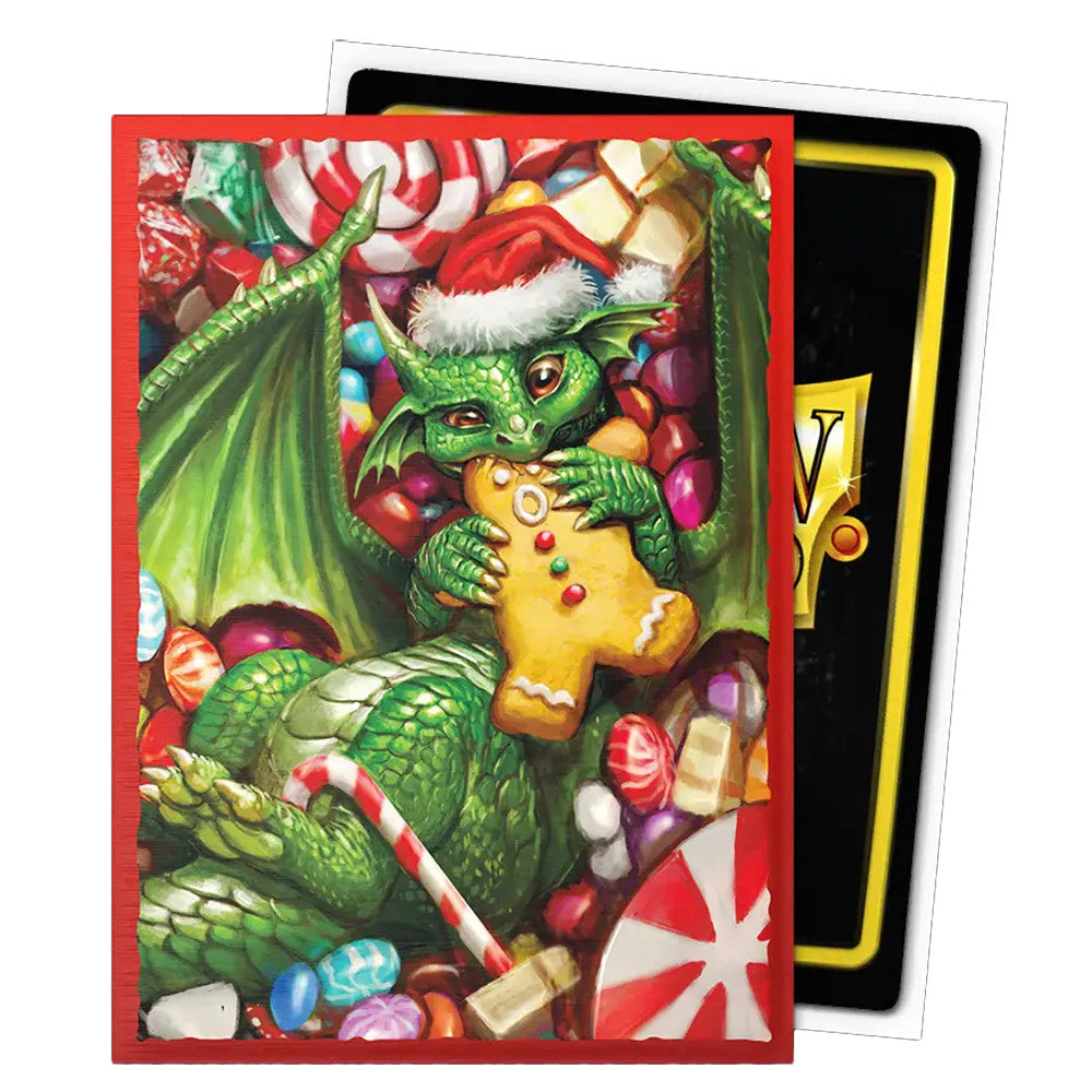 Dragon Shield Brushed Art Sleeves - The Christmas Dragon 2024