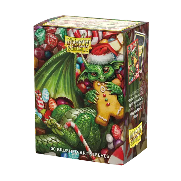 Dragon Shield Brushed Art Sleeves - The Christmas Dragon 2024